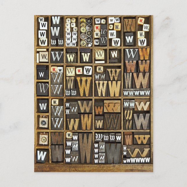 Carte Postale Lettre W (Devant)