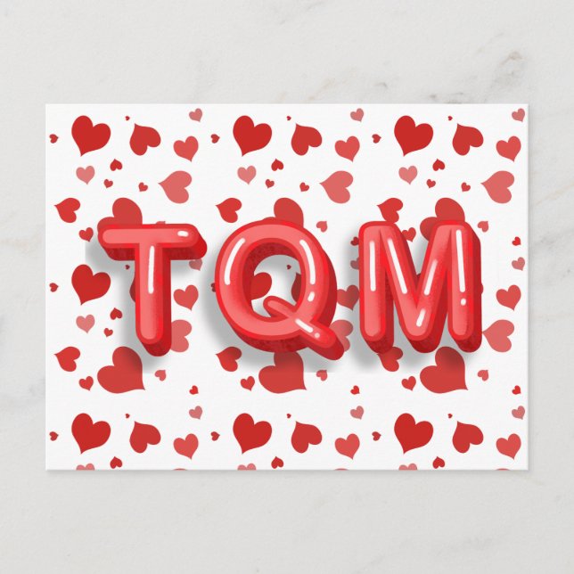 Carte Postale Lettres 3d TQM du Coeur Rouge (Devant)