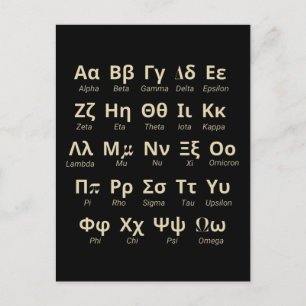 Carte Postale Lettres Alphabet Grec En Ordre Avec Pronononciatio