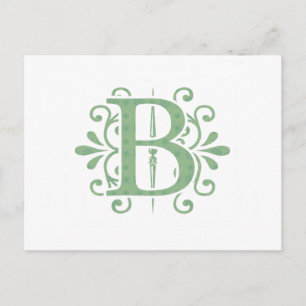 Carte Postale Lettres alphabétiques - lettre B - blanc