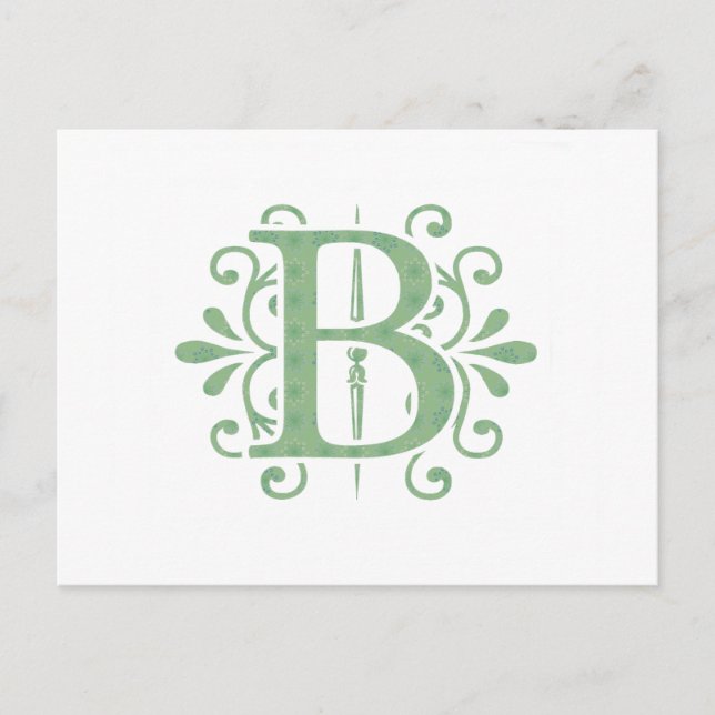Carte Postale Lettres alphabétiques - lettre B - blanc (Devant)