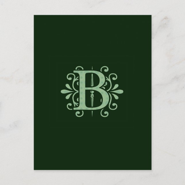Carte Postale Lettres alphabétiques - lettre B - vert (Devant)