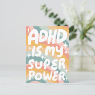 Carte Postale Lettres bulles ADHD Super Power Fun sur mesure
