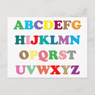 Carte Postale Lettres colorées d'ABC