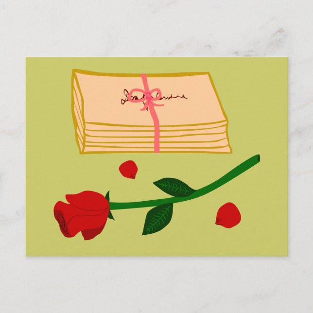 Carte Postale Lettres d'amour romantiques (Devant)