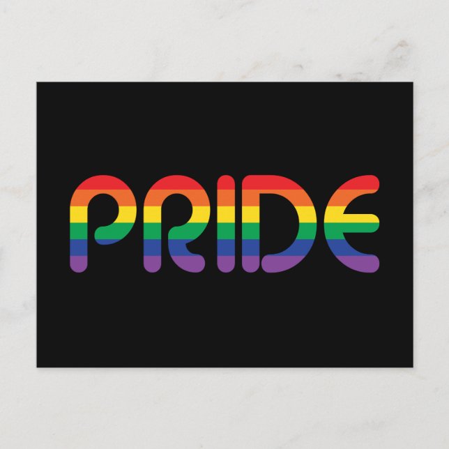 Carte Postale Lettres de ballon Rainbow Pride (Devant)