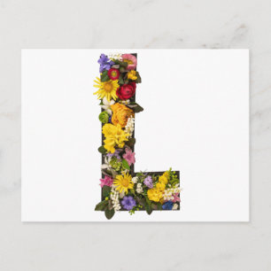 Carte Postale Lettres de l'alphabet fleurs
