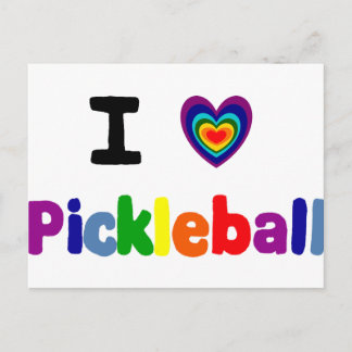 Carte Postale Lettres de Pickleball Colorées Amusantes Art