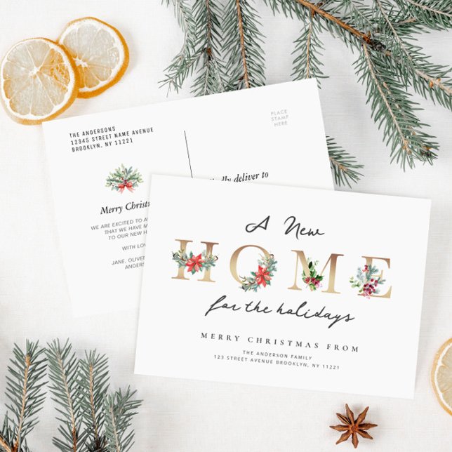 Carte Postale lettres d'or vacances déménagement (Créateur téléchargé)