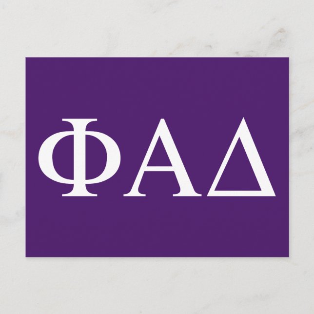 Carte Postale Lettres grecques Phi Alpha Delta (Devant)