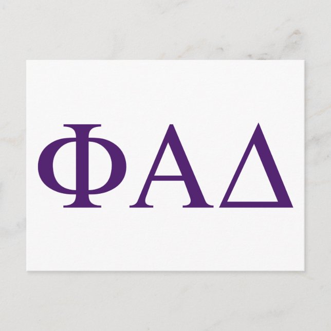 Carte Postale Lettres grecques Phi Alpha Delta (Devant)