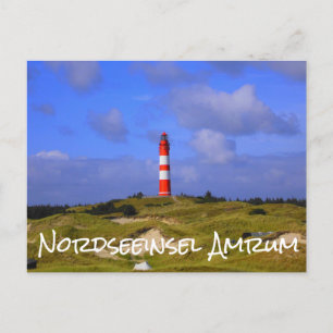 Carte Postale Leuchtturm, Nordseinsel Amrum