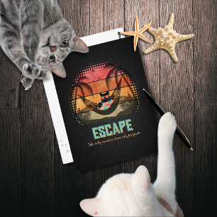 Carte Postale L'évasion tropicale du Chat Cool