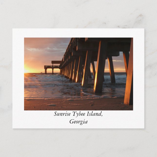 Carte Postale Levée de soleil à Tybee Island Géorgie (Devant)