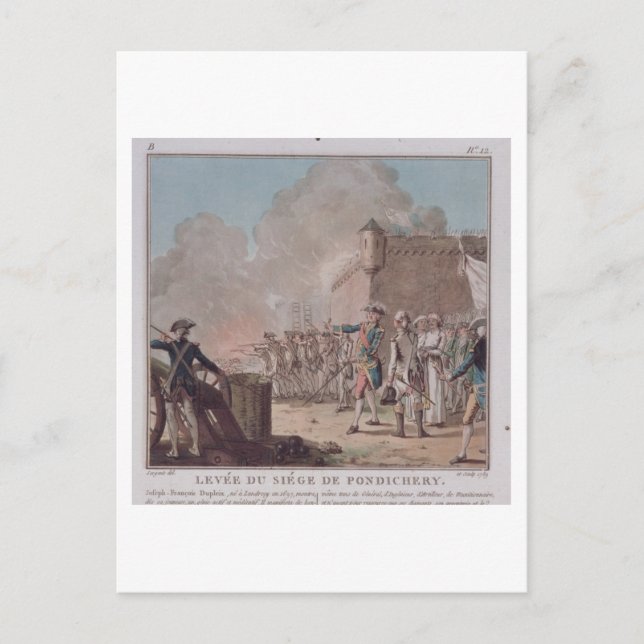 Carte Postale Levée du siège de Pondichéry, 1748, tombe (Devant)