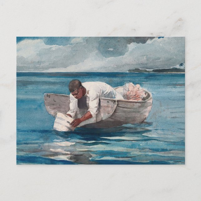Carte Postale L'Éventail d'eau par Winslow Homer (Devant)