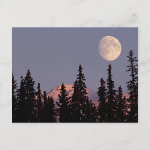 Carte Postale Lever de lune début de l'hiver Anchorage, Alaska