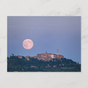Carte Postale Lever de lune sur Pienza