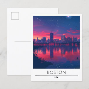 Carte Postale Lever de soleil à Boston Massachusetts USA Travel
