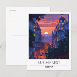 Carte Postale Lever de soleil à Bucarest Roumanie Voyage