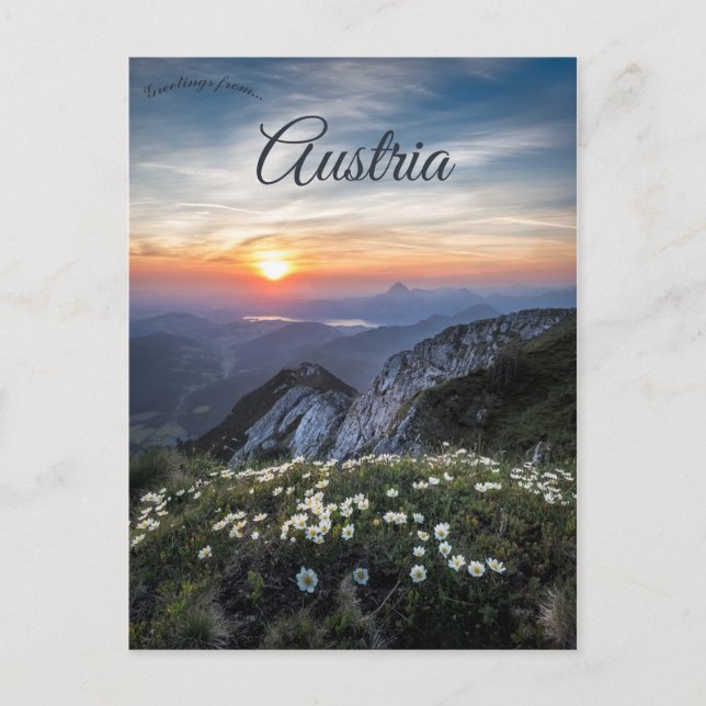 Carte Postale Lever de soleil à Ebensee Autriche (Devant)