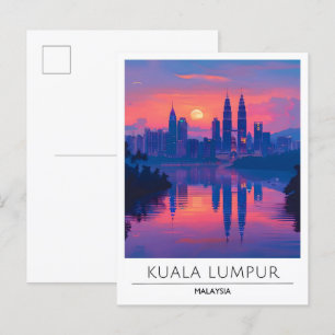 Carte Postale Lever de soleil à Kuala Lumpur Malaisie Voyage