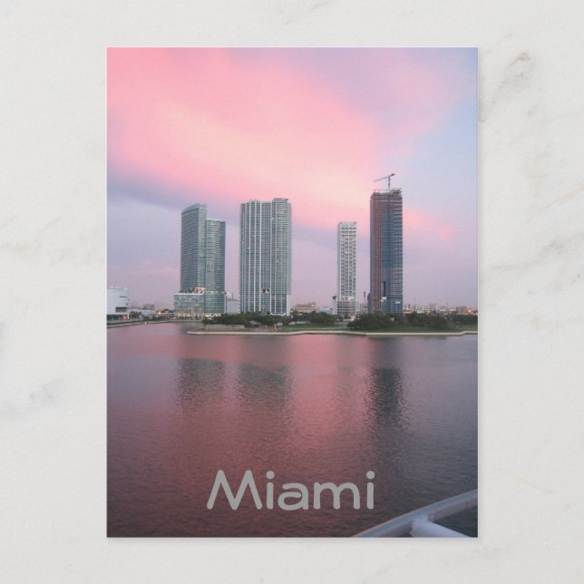 Carte Postale Lever de soleil à Miami (Devant)