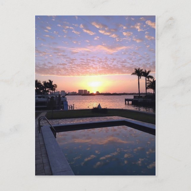 Carte Postale Lever de soleil à Miami (Devant)