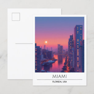 Carte Postale Lever de soleil à Miami Floride USA Travel