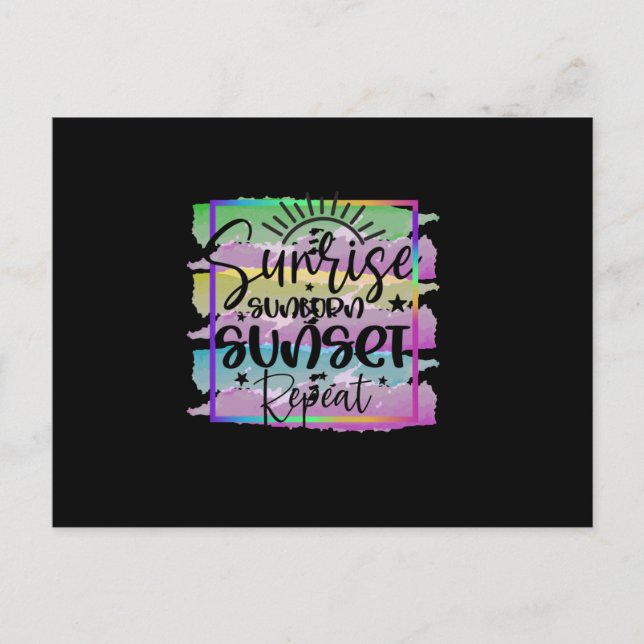 Carte Postale Lever de soleil d'été Coup de soleil Coucher de so (Devant)