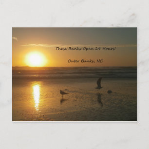 Carte Postale Lever de soleil externe de banques :  Ces banques