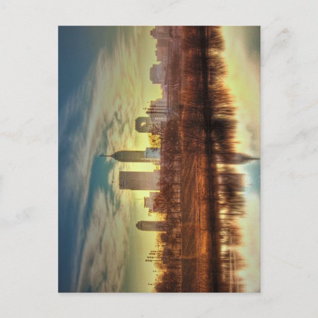 Carte Postale Lever de soleil sur Indianapolis, IN (Devant)