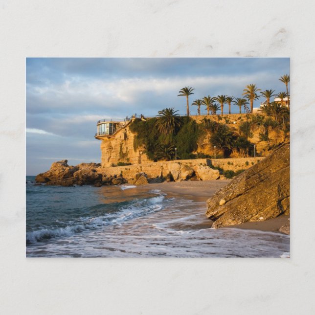 Carte Postale Lever de soleil sur la mer Méditerranée à Nerja (Devant)
