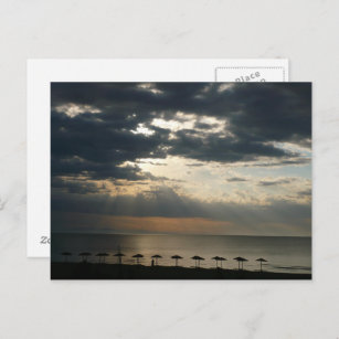 Carte Postale Lever de soleil sur la plage en Grèce Pittoresque 