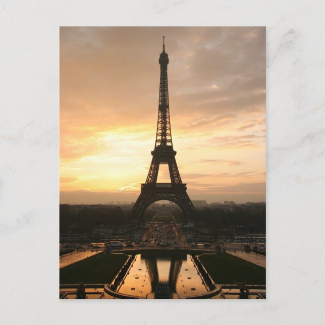 Carte Postale lever de soleil sur la tour Eiffel (Devant)