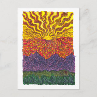 Carte Postale Lever de soleil sur les montagnes