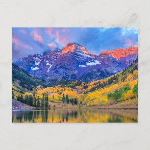 Carte Postale Lever de soleil sur Maroon Bells