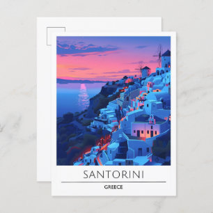 Carte Postale Lever du soleil à Santorin Grèce Voyage