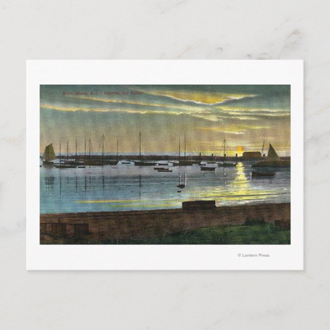 Carte Postale Lever du soleil au Vieux Port (Devant)