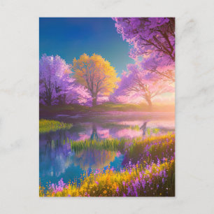 Carte Postale Lever du soleil dans le marais charmant