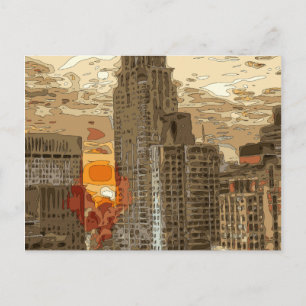 Carte Postale Lever du soleil du matin au coeur de Manhattan