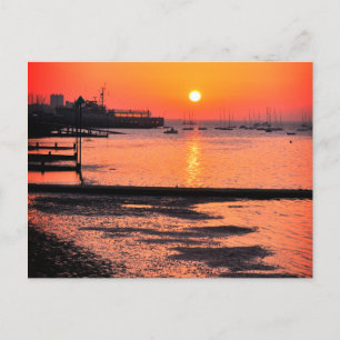 Carte Postale Lever du soleil, Leigh en mer, Essex, Angleterre, 