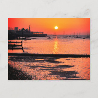 Carte Postale Lever du soleil, Leigh en mer, Essex, Angleterre,
