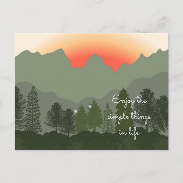 Carte Postale Lever du soleil Profitez des choses simples (Devant)
