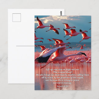 Carte Postale Lever vos yeux sur la haute, Dieu et Verset de cré