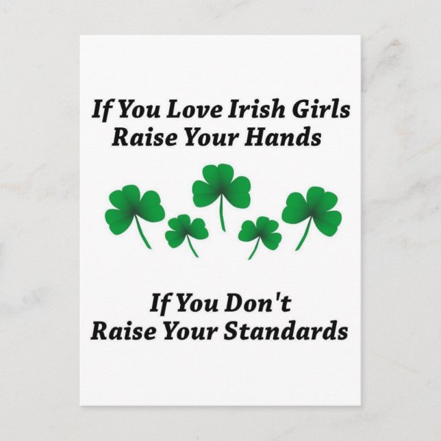 Carte Postale Levez Les Mains Pour Les Irlandaises (Devant)
