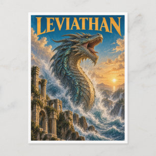 Carte Postale Léviathan, monstre de fantasy gothique