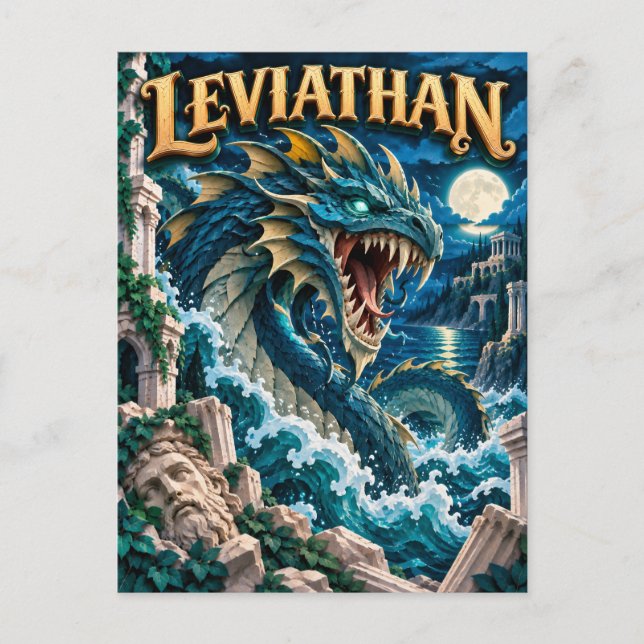 Carte Postale Léviathan, Monstre de Papier Découpé (Devant)