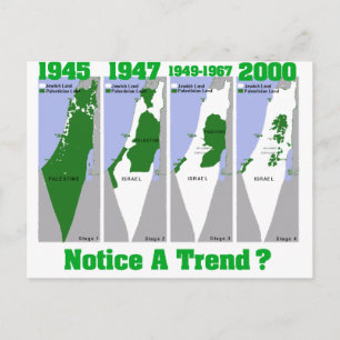 Carte Postale L'évolution de la Palestine
