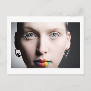 Carte Postale Lèvres arc-en-ciel